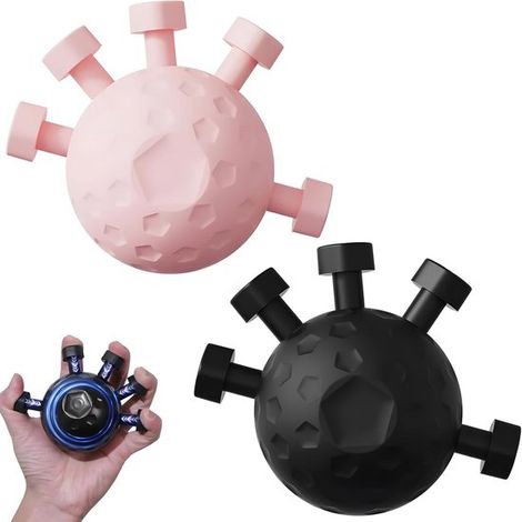 2er-Pack verstellbares 10-100 kg Handgriff- und Handgelenksstärkungsset – Schwarz/Pink (1/5)