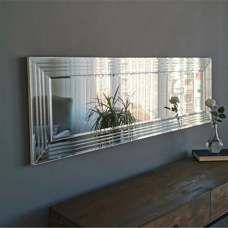 Pier Import – Miroir horizontal 120 cm – Cadre rainuré – Verre – Hauteur 40 cm – Élégance moderne pour décoration intérieure (1/5)