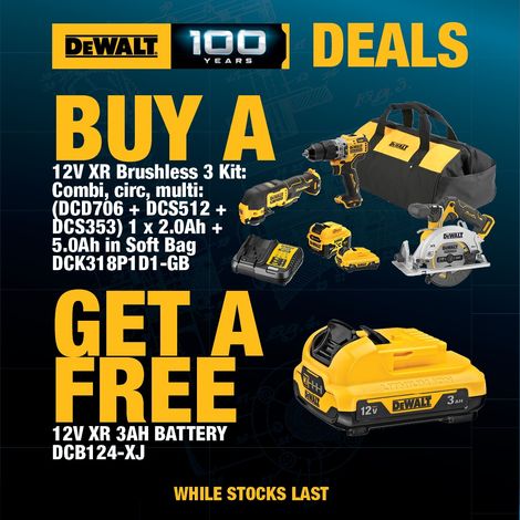 DeWalt DCK318P1D1 3PC 12V XR Brushless Hammer Drill Multi Tool Saw + 3x Battery (1/5)