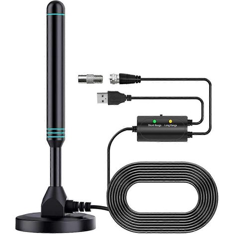 Antenne TV numérique HD colonne avec amplificateur universel pour intérieur et extérieur --- (1/5)