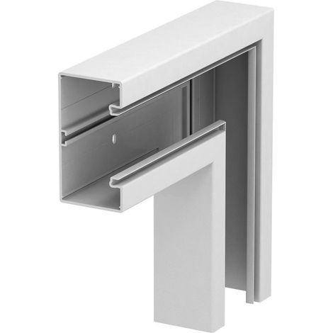 OBO Bettermann Ángulo plano 70x130mm Cloruro de polivinilo blanco puro RAL 9010, 6274520