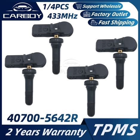 (4 pièces) 40700-5642R 407005642R Capteurs de pression des pneus pour véhicule, compatibles avec Smart, Renault Trafic, Wind, Dacia Lodgy, Sandero, Logan, Lada Xray (1/5)