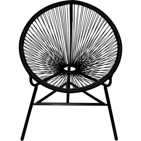 vidaXL Sedia da Giardino Acapulco in Polyrattan Nera