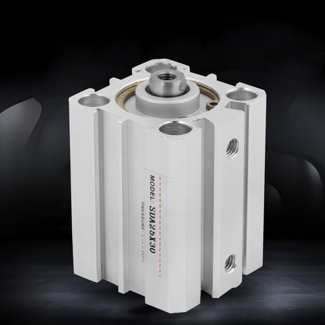 Cylindre pneumatique compact deux temps SDA 25x30 en aluminium (1/5)