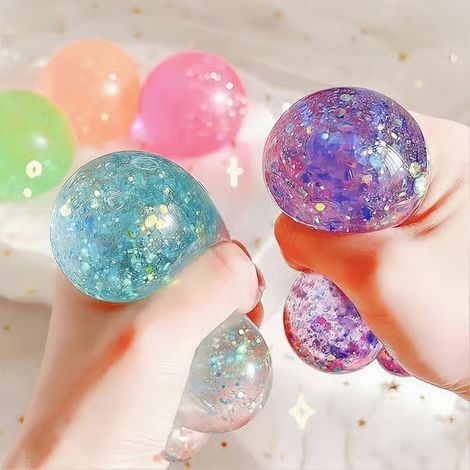 Balle anti-stress colorée – pour soulagement de l'anxiété – pour enfants et adultes 6 cmBlue (1/3)