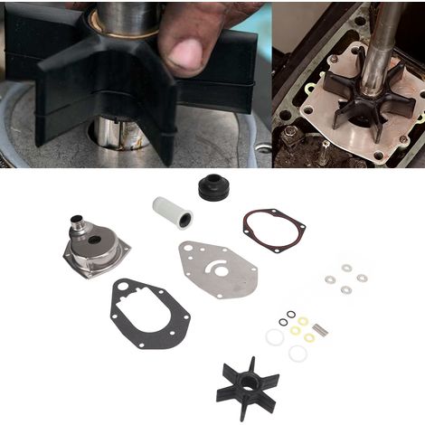Kit de réparation d'aube de pompe à eau en acier inoxydable 46‑812966A12 pour moteurs hors-bord Mariner 4 temps