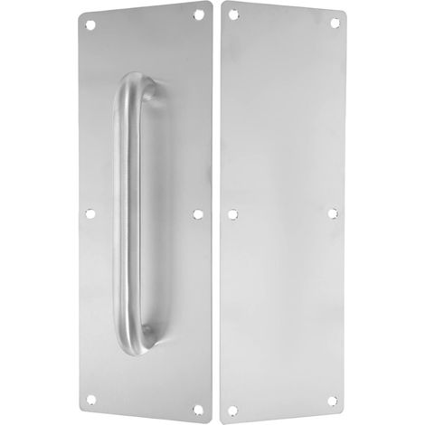 Maniglia Porta Acciaio Industriale Resistente Argento 10 x 30 cm (1/5)
