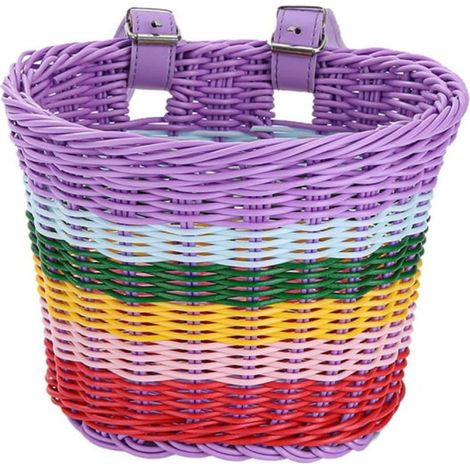Panier de vélo enfant DYNWAVECA, accessoire de cyclisme, panier tissé, panier de guidon pour filles, idéal pour les activités de p (1/5)