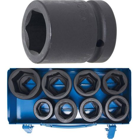 Jeu de Douilles à Choc Six Pans 27-50 mm - 8 pcs - Résistant et Polyvalent, Acier, Pro - D-Work