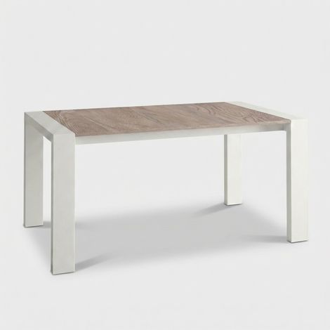 Tavolo allungabile design 12 persone gambe bianche 160/250x90 Pesaro - Grigio