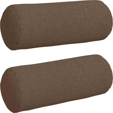 Maison Exclusive - Bolsterkissen 2 Stück Braun Ø 15 x 40 cm Stoff