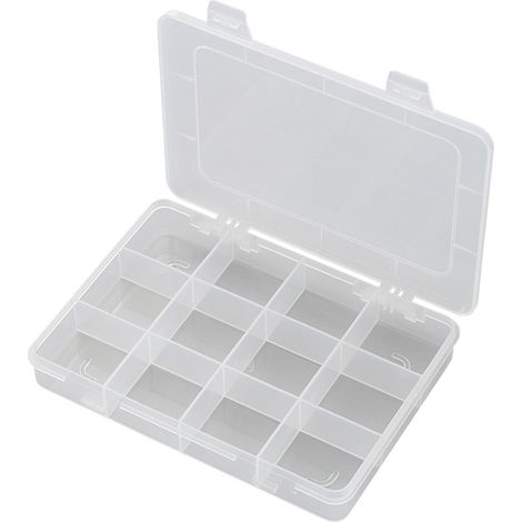 TRU COMPONENTS E-110 Sortimentskasten (L x B x H) 184 x 124 x 25 mm Anzahl Fächer: 12 feste Untertei