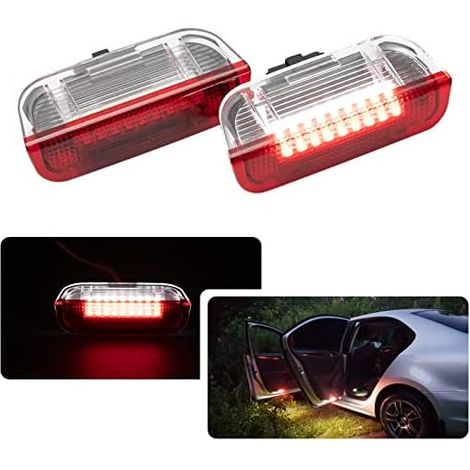 Lumières de courtoisie LED blanches et rouges pour porte avant VW Golf MK5 MK6 MK7 T/iguan P/assat B6 B7 B8 Touran S/Cirocco Touareg Sharan Skoda Superbe éclairage de sécurité pour marche de porte (1/5)