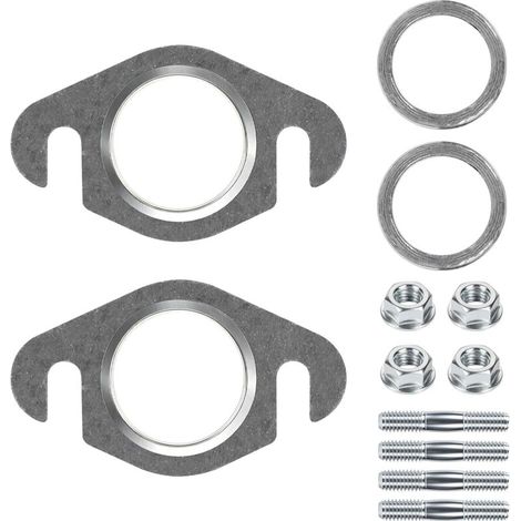 2 Kit Joints pour Scooter 50cc 2 Temps, Joint d'Échappement 27mm, Joint de Collecteur, Goujons et Écrous M6, Compatible avec Yamaha Aerox, Bw's, Aprilia SR, Jog-R, Mach-G, Ovetto, MBK (1/5)