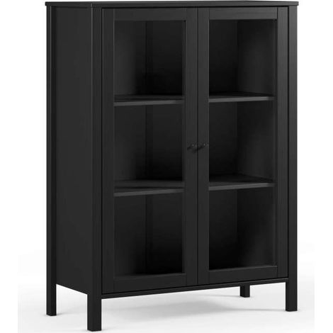 Mueble auxiliar 2 puertas modelo Alexis acabado negro. 120cm(alto) 90cm(ancho) 40cm(prof). (1/5)