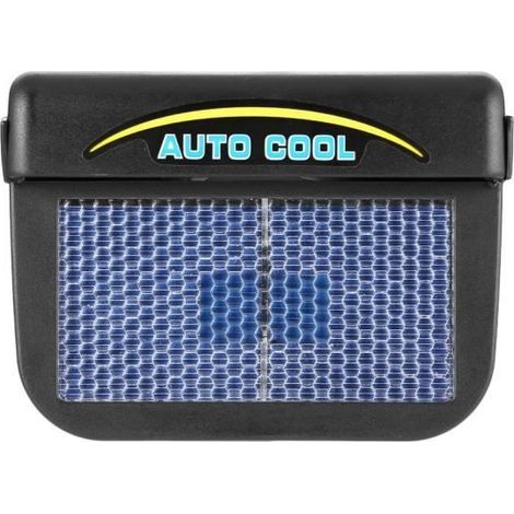 1 unité ventilateur solaire pour voiture, refroidisseur automatique noir 150x120x60 mm, compatible intérieur véhicule, été et stationnement (1/4)