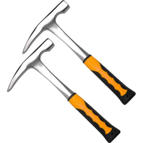 Lot de 2 marteaux de maçonnerie  avec pointe pointue et poignée de réduction des chocs pour l'exploitation minière et la géologie (1/5)
