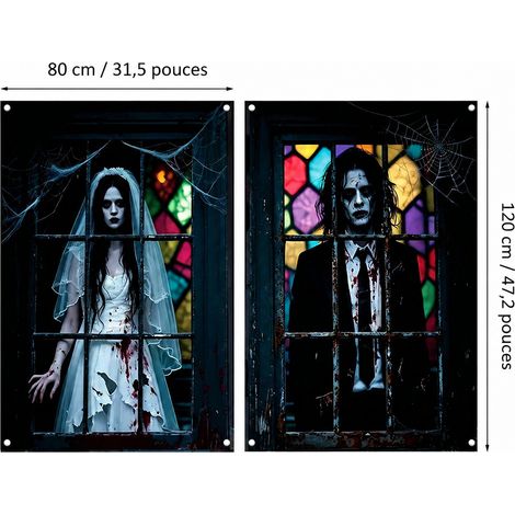 Lot de 2 Décorations de Fenêtre Halloween 31WS-42 80×120 cm 31ws-42 30 × 25 × 1 cm 160 g – Livraison gratuite