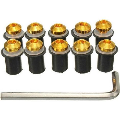 Pièce de rechange neuve pour pare-brise Kawasaki Z1000 2003-2006 : vis dorées. (1/5)