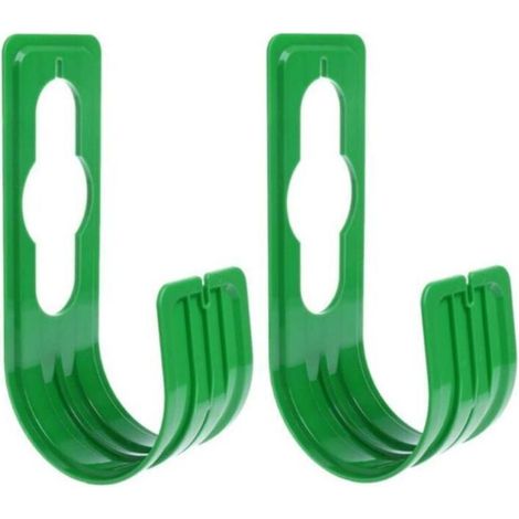 Lot de 2 supports de tuyau d'arrosage - Support de tuyau d'arrosage, crochet de tuyau, organisateur de tuyau, support de tuyau flexible, crochet de tuyau d'arrosage extérieur, vert (1/4)