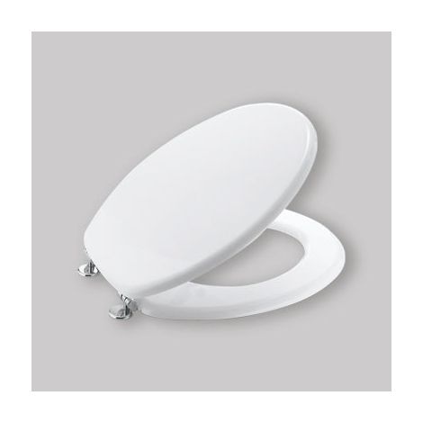 Abattant WC Universel Emeraude en MDF Laqué Blanc - Fermeture Normale (1/4)