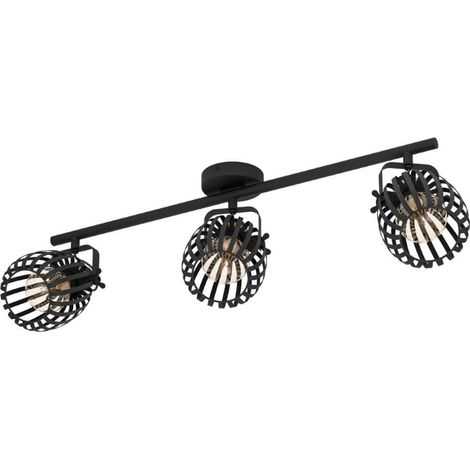 Spot Light Girona Steel Black, Brass Brush E27 3x40W L: 77,5 cm B: 19cm H: 15 cm Dimmable (1/3)