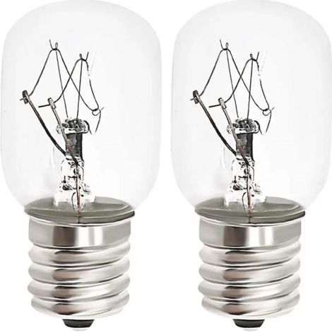 Lampes de croissance pour plantes (Basse température) 2 ampoules E14 pour lampe à sel, style vintage, 15 W, à incandescence, en verre transparent, résistantes aux hautes températures, pour réfrigérate (1/5)