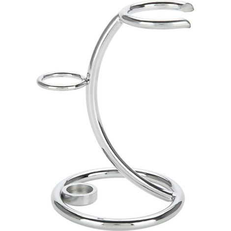 Soporte metálico para maquinilla de afeitar y brocha, soporte duradero para maquinilla, kit de afeitado profesional, diseño curvo 2 en 1 para hombres, para el hogar y los viajes. (1/5)