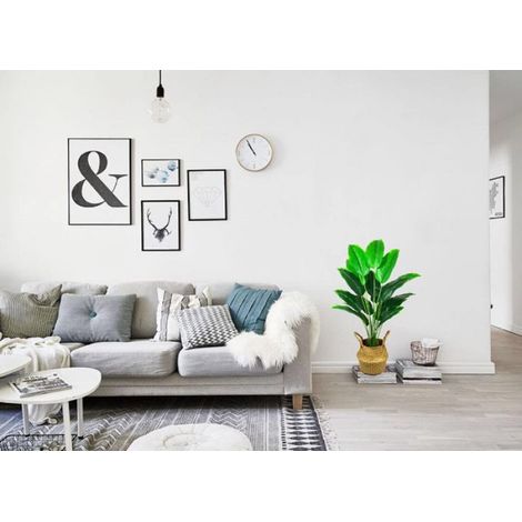 Plante Artificielle Vert Fausse Plante Tropical Feuille de Bananier Arbres Tiges Palmier Tropical Jungle Arbuste Artificiel (1/5)