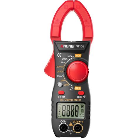 multimètre à pince numérique portable rouge (1/5)