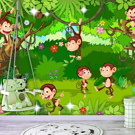Papier Peint "Monkey Tricks" 70 x 100 cm (1/2)