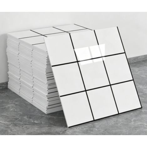 Un juego de 10 paneles de papel pintado autoadhesivos con estampado de mármol (no son azulejos reales, dimensiones: 30 x 30 cm). (1/5)