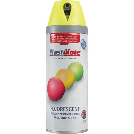 Plastikote Twist & Spray Fluorescent Yellow 400ml High-Visibility Finish