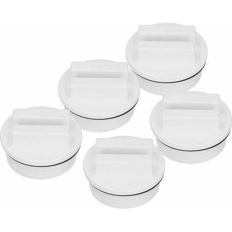 5 pièces Bouchon d'hivernage Bouchon de Retour de Piscine 1.5 Pouces Bouchons de Tuyau de Piscine fileté Piscine Spa Retour Ligne de vidange avec Joint torique,,blanc (1/5)