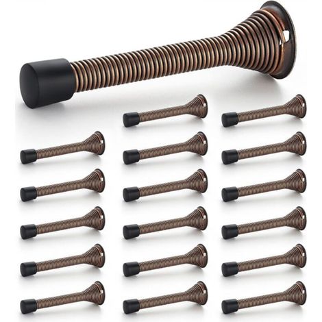 Door stops, set of 18, bronze, spring-loaded, with rubber stop, for the bottom of the door (1/5)