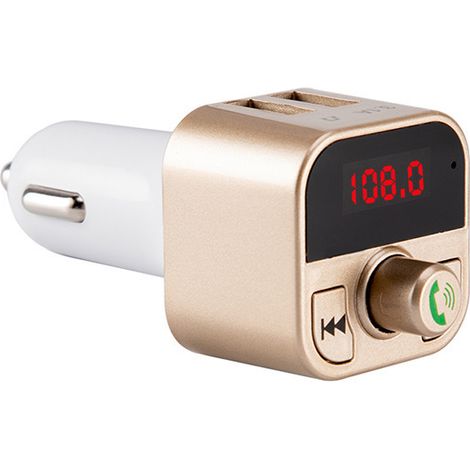 Lecteur MP3 Bluetooth B5 pour voiture, récepteur mains libres, chargeur de voiture, compatible avec les cartes mémoire et les clés USB - Or (1/3)