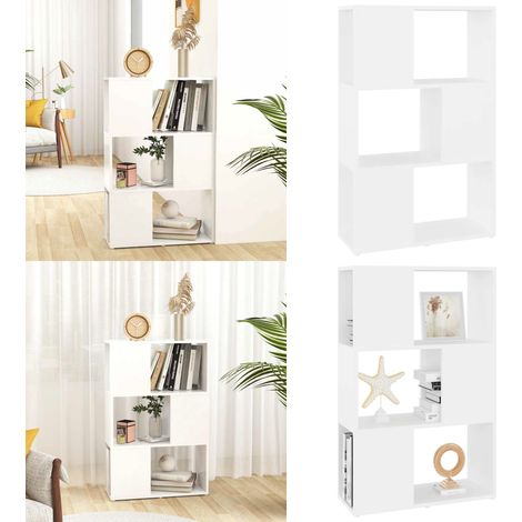 Bücherregal Raumteiler Weiß 60x24x94 cm Holzwerkstoff - Raumteiler - Bücherregal Holz