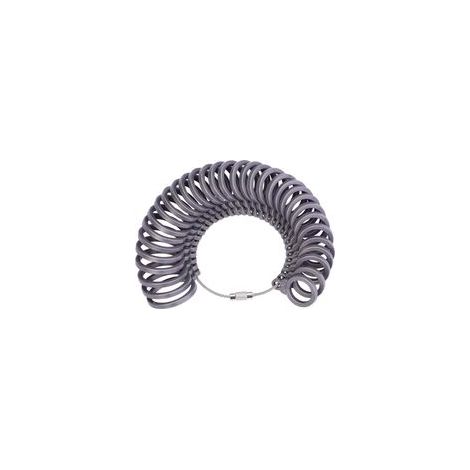 Baguier Calibre Mesure de Taille de Doigt Jauge pour Bague Anneau Outil de Dimensionnement Standard Plastique Europeenne Gris Taille 41-76 (1/4)