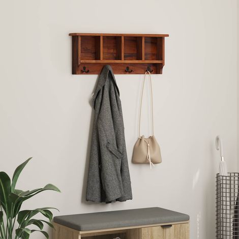 Kleiderbügel Braun 70 x 11 x 27 cm Massives Mahagoni Holz
