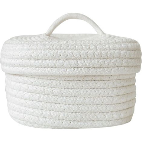 Panier de Rangement Cosmétique avec Couverture - Modèle Classic - Tissu Coton Robust - Dimensions 25x20x13cm - Blanc ou Brun - 1 Pièce (1/5)