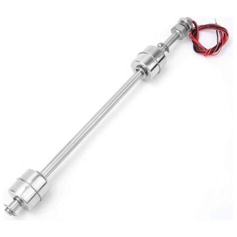 Interrupteur à flotteur double pour contrôle de niveau d'eau – Acier inoxydable 304 – Longueur 250 mm – Compatible avec relais externes