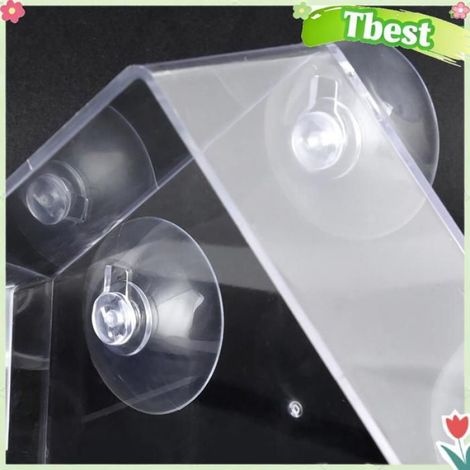 Mangeoire à oiseaux, plastique transparent avec 3 ventouses puissantes pour jardin, cour, intérieur et extérieur, observation des (1/4)