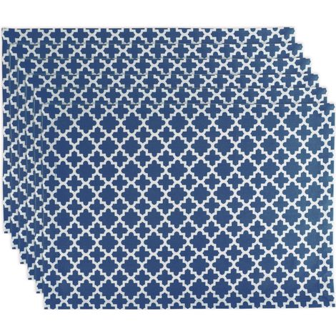 Lot de 6 Sets de Table en Treillis Bleu Marine 33 x 48 cm (1/5)