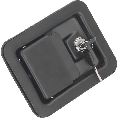 Serrure de boîte à outils pour camion en fer 140x108mm, verrou de porte de remorque avec 2 clés (1/5)
