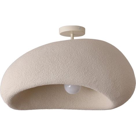 Plafonnier Luminaire de Plafond Style Japandi en Métal Effet Plâtre Beige 45 cm E27 - PANGIVO (1/2)