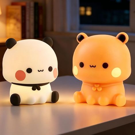 2er-Set Bubu Dudu Bubu Bubu Nachtlichter für Kinder, LED-Panda-Nachtlicht, USB-wiederaufladbares Baby-Nachtlicht, Panda-Nachtlicht für Kinder, Panda-Nachtlampe aus Silikon (1/5)