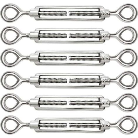 Tendeur de câble M5 réglable, 6 pièces, œillet 304 et crochet à vis en acier inoxydable, accessoires (1/5)