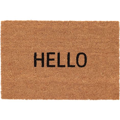 Paillasson d'entrée en fibre de coco avec inscription Hello (1/4)