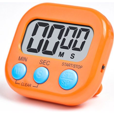 Confezione da 2 timer digitali da cucina con cifre grandi, allarme sonoro e retro magnetico, ideali per cucinare e cuocere al forno. Colore: Arancione. 7,3 x 6,5 mm (1/5)