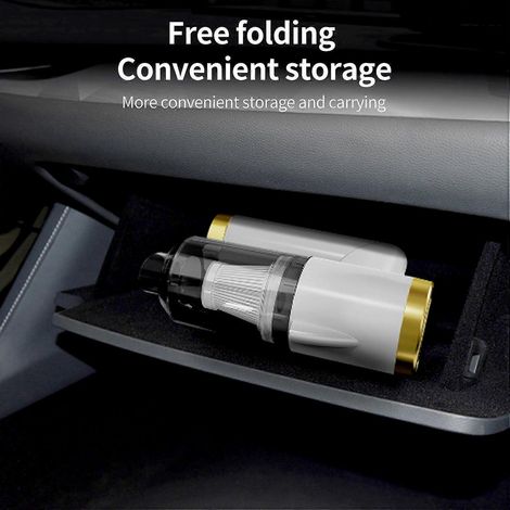 Aspirateur de voiture sans fil, aspirateur de voiture pratique, pliable à 90°, portable, 9000 Pa